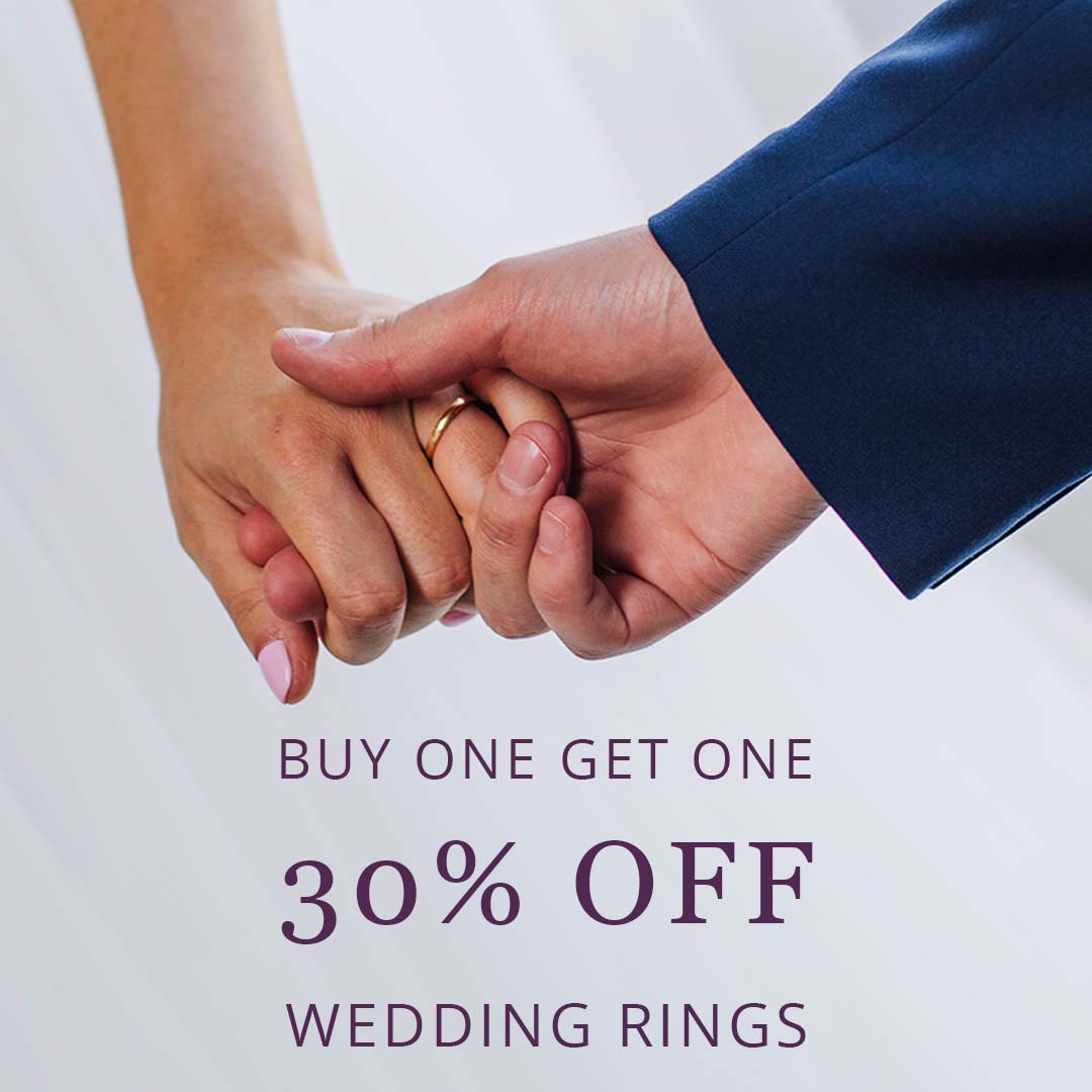 Featured image for “Buy One Get one 30% off on all wedding rings at F.Hinds”